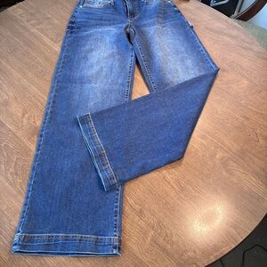 Juicy Couture LOGO BLING BOOTY Rhinestone Wide Leg Carpenter Jeans NWT 3 /26x32